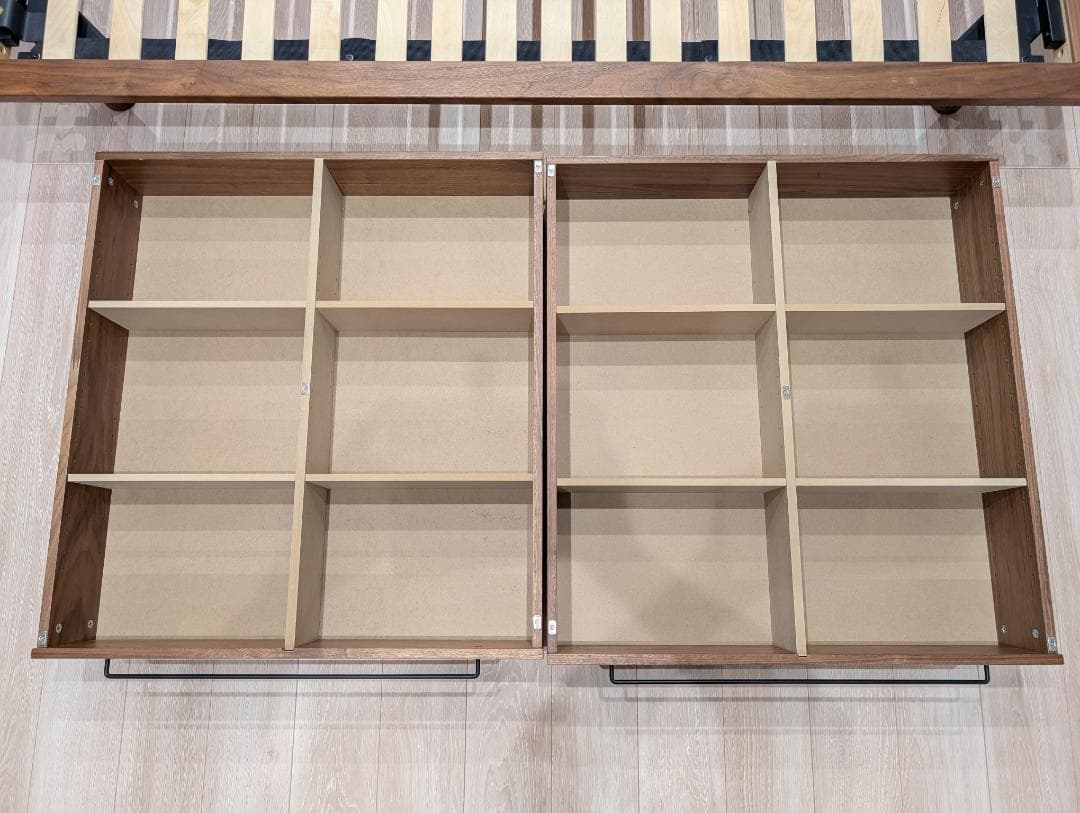 【無印良品】ダブルベッドフレーム+ヘッドボード+マットレス+ベッド下収納