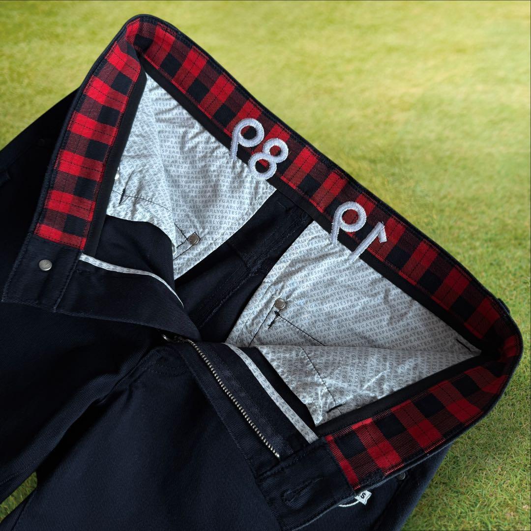 パーリーゲイツ　パンツ　M〜L相当　紺　濃紺　ネイビー　コットン素材　生地厚