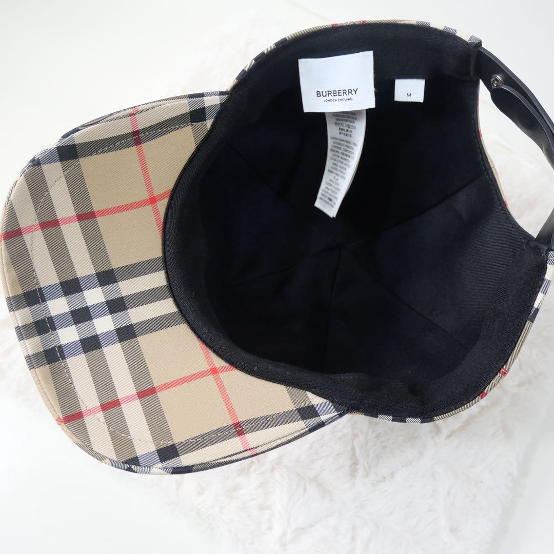 Burberry ベージュ チェック柄キャップMサイズ