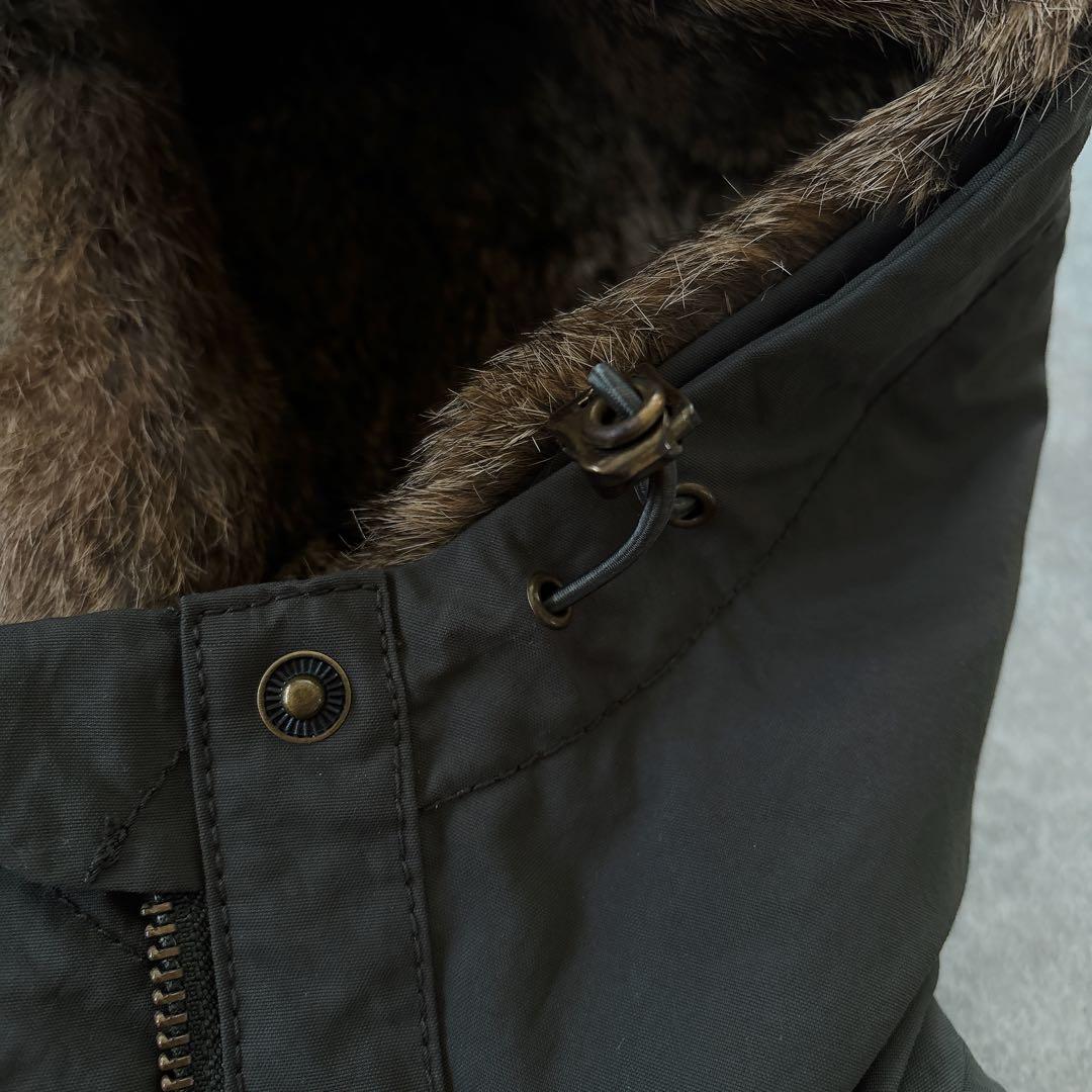 美品 イネド ラビットファー ラクーンファー ボアライナー付 モッズコート