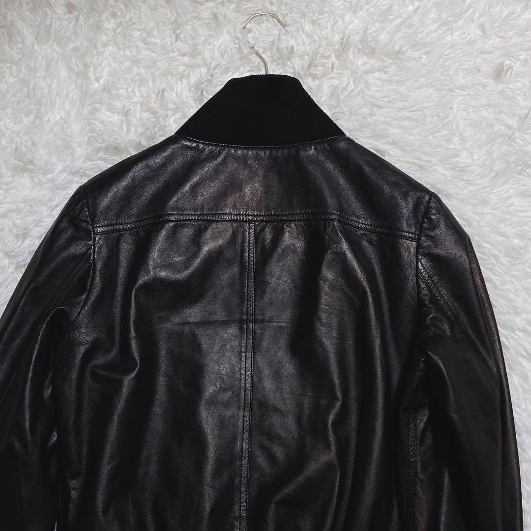 美品⭐️セオリー　シングルライダースジャケット　ダブルジップ　ラムレザー　黒