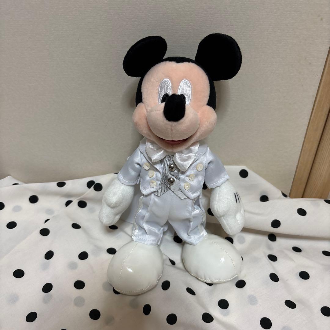 ミッキー　ぬいぐるみバッジ　ビッグバンドビート 白タキ　BBB