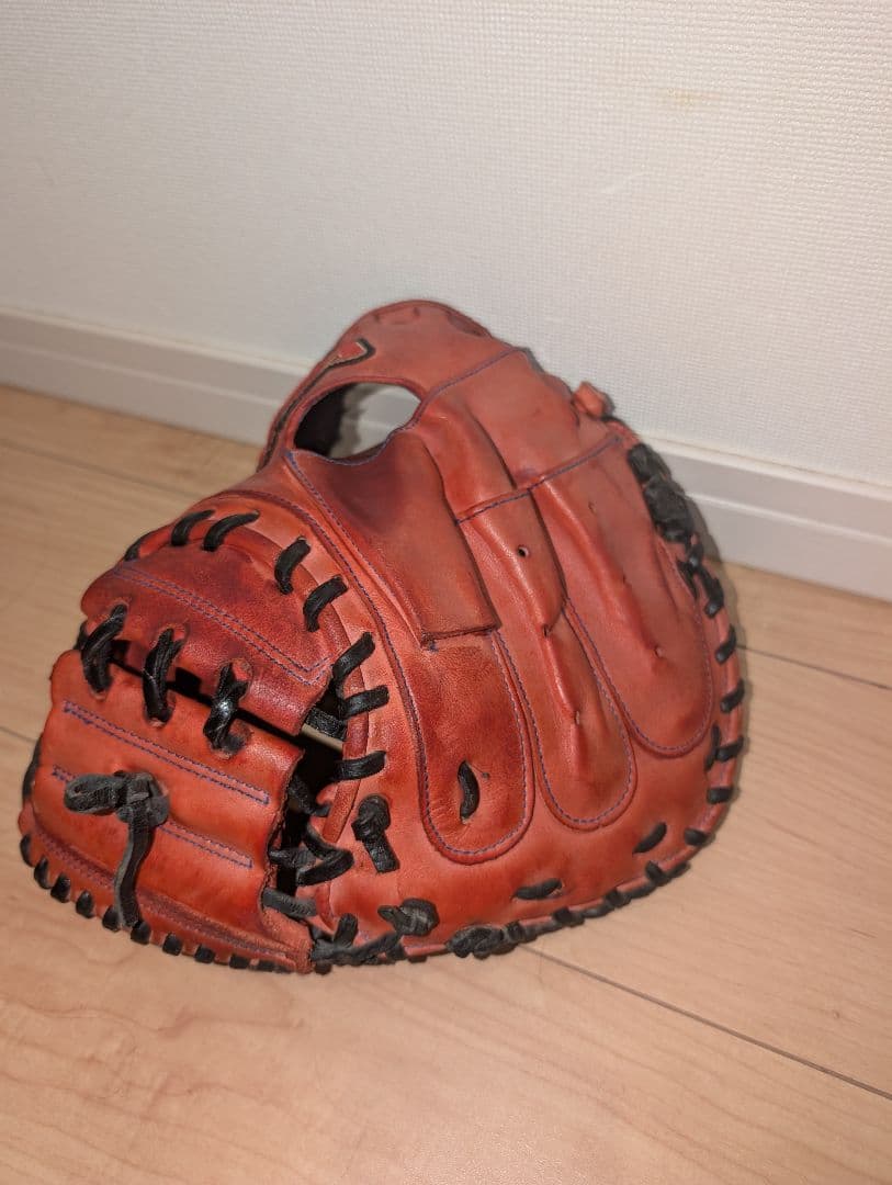 少年軟式　ハタケヤマ　キャッチャーミット　右投げ用　TH-JC8RS　赤