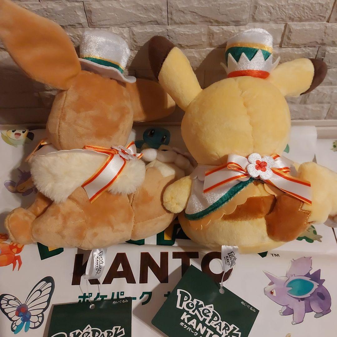 【新品・袋付】ポケパークカントー　イーブイ+ ピカチュウ⭐ぬいぐるみ2体セット