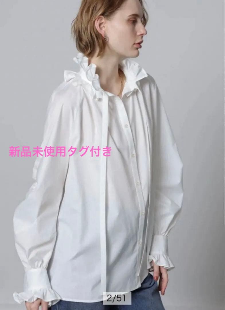 新品未使用タグ付き　CADUNE カデュネ フリル襟ブラウス　ボウタイ　シャツ