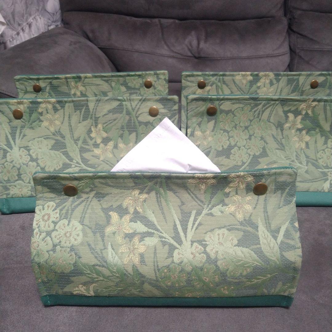 のぽぽん　ウィリアムモリス　ジャスミン　ボックスティッシュカバー5点セット