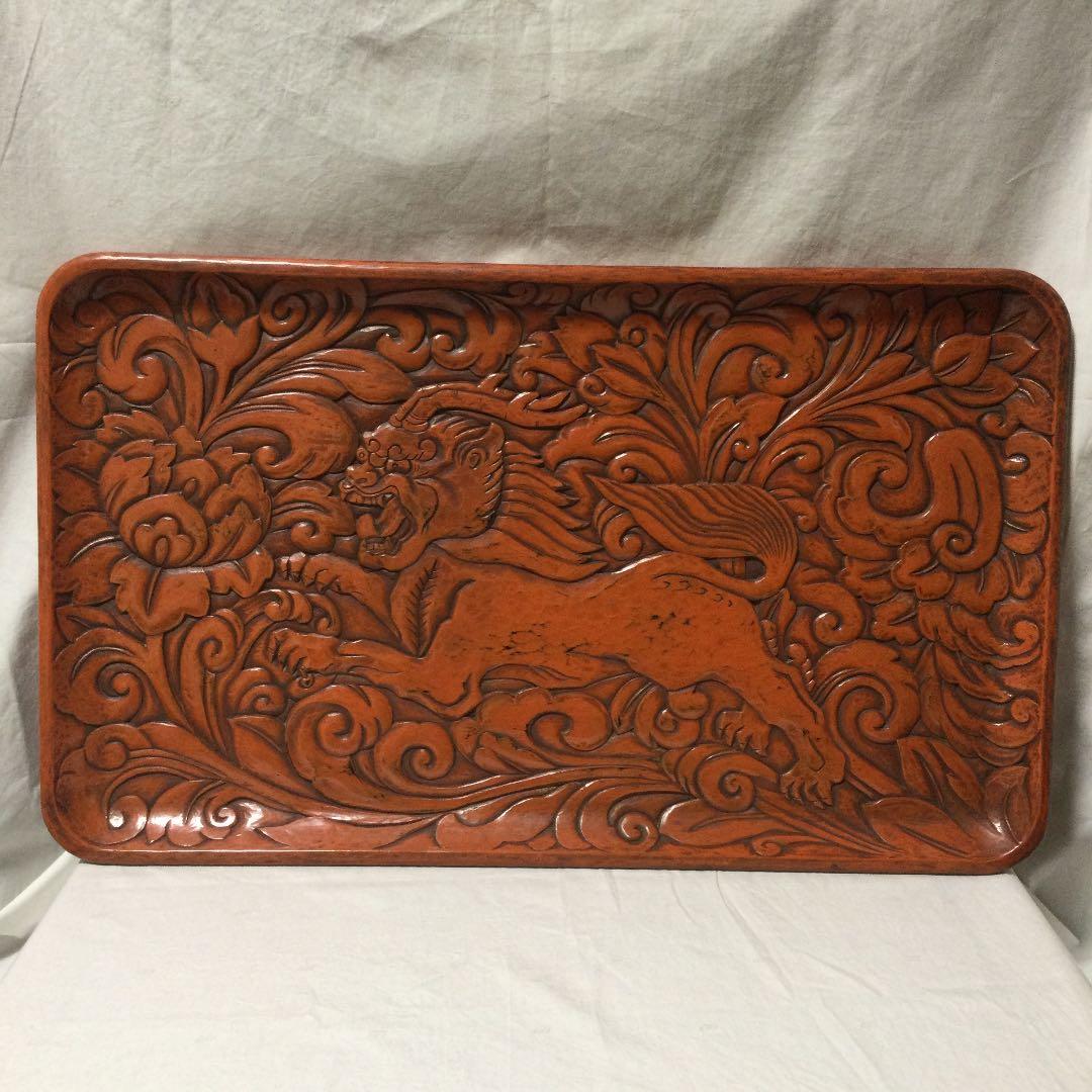 鎌倉彫のお盆、大型