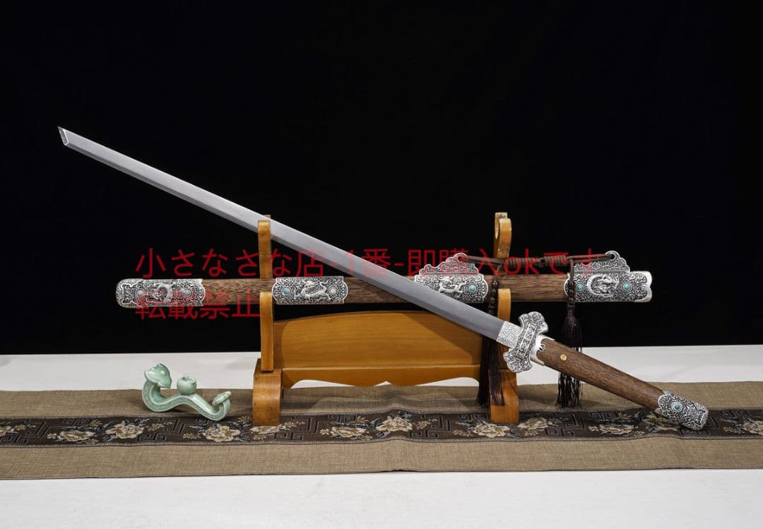 シルバーキリン唐横刀高マンガン鋼  古兵器 武具 刀装具 日本刀 模造刀 居合刀