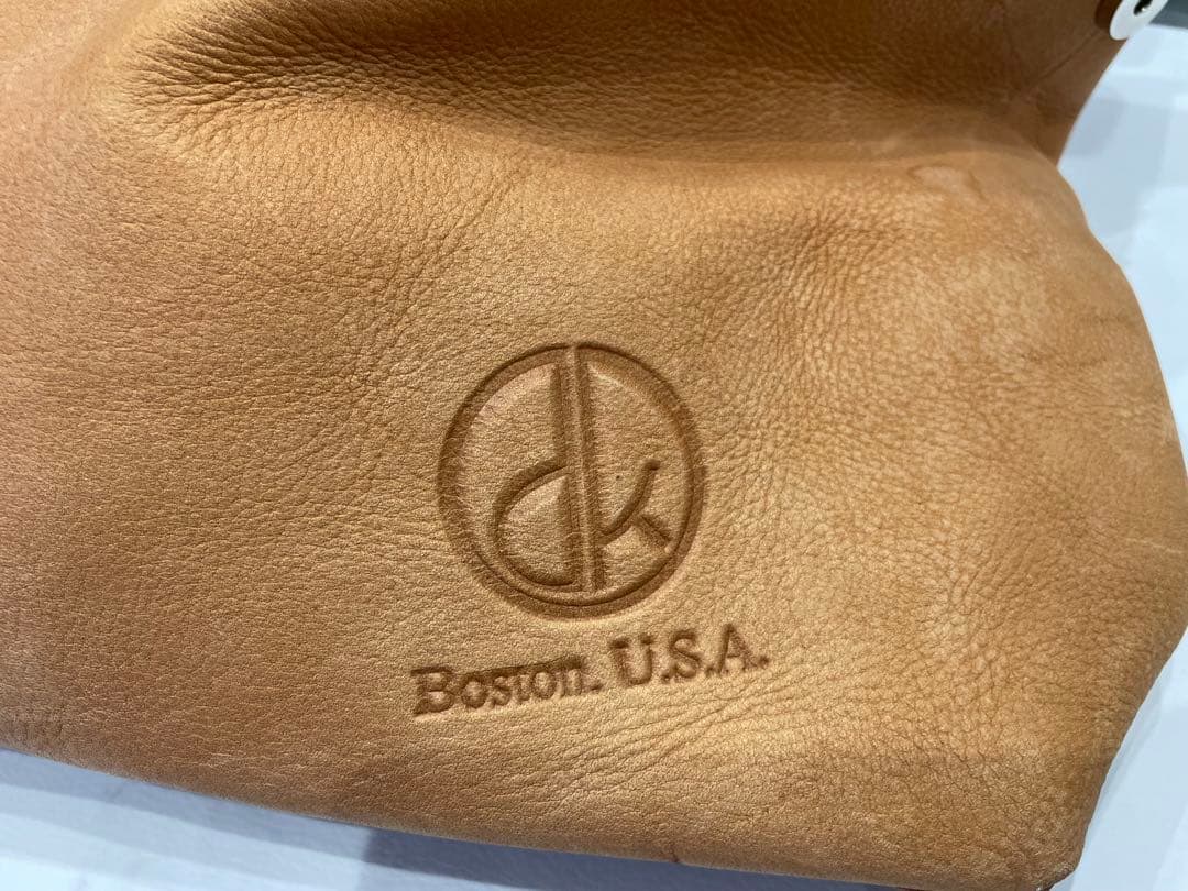 David King Bostonベージュレザーボストンバッグ