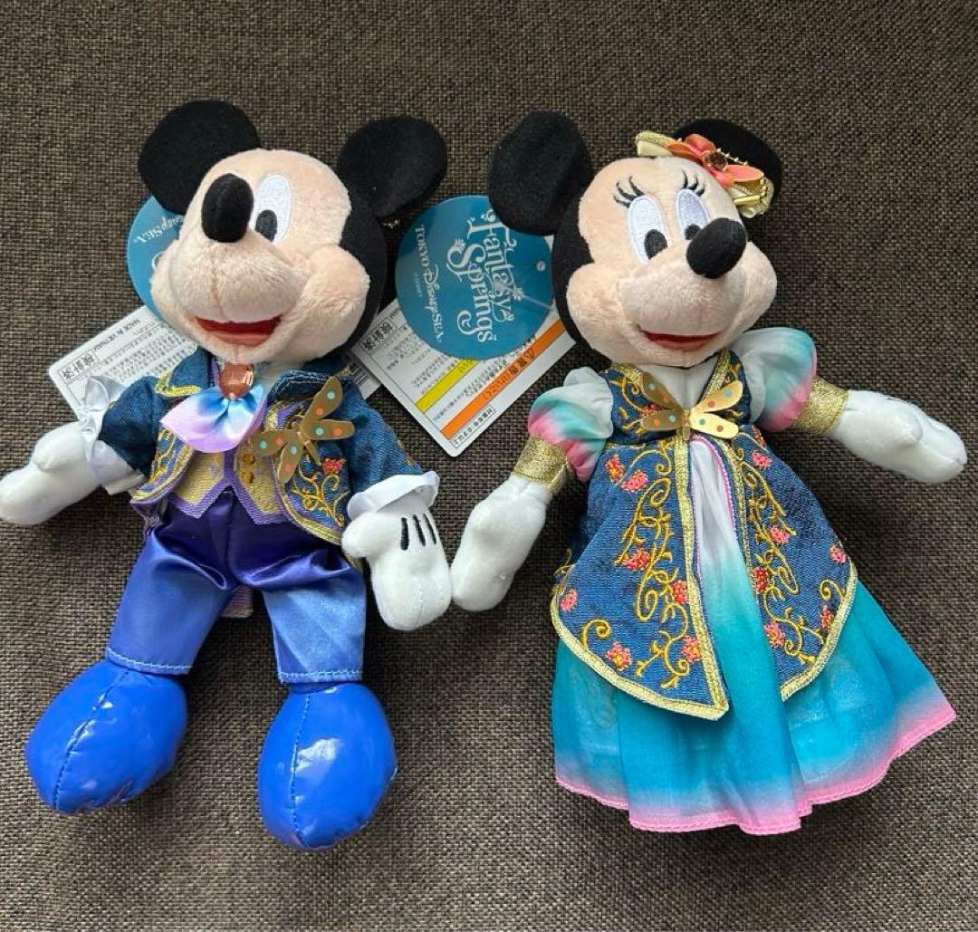 東京ディズニーシー　ファンタジースプリングス　ぬいぐるみバッジ　ミッキー　ミニー