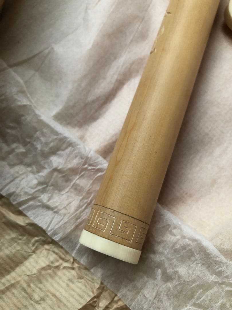 香筒　柘植材　完斉氏作　30㎝