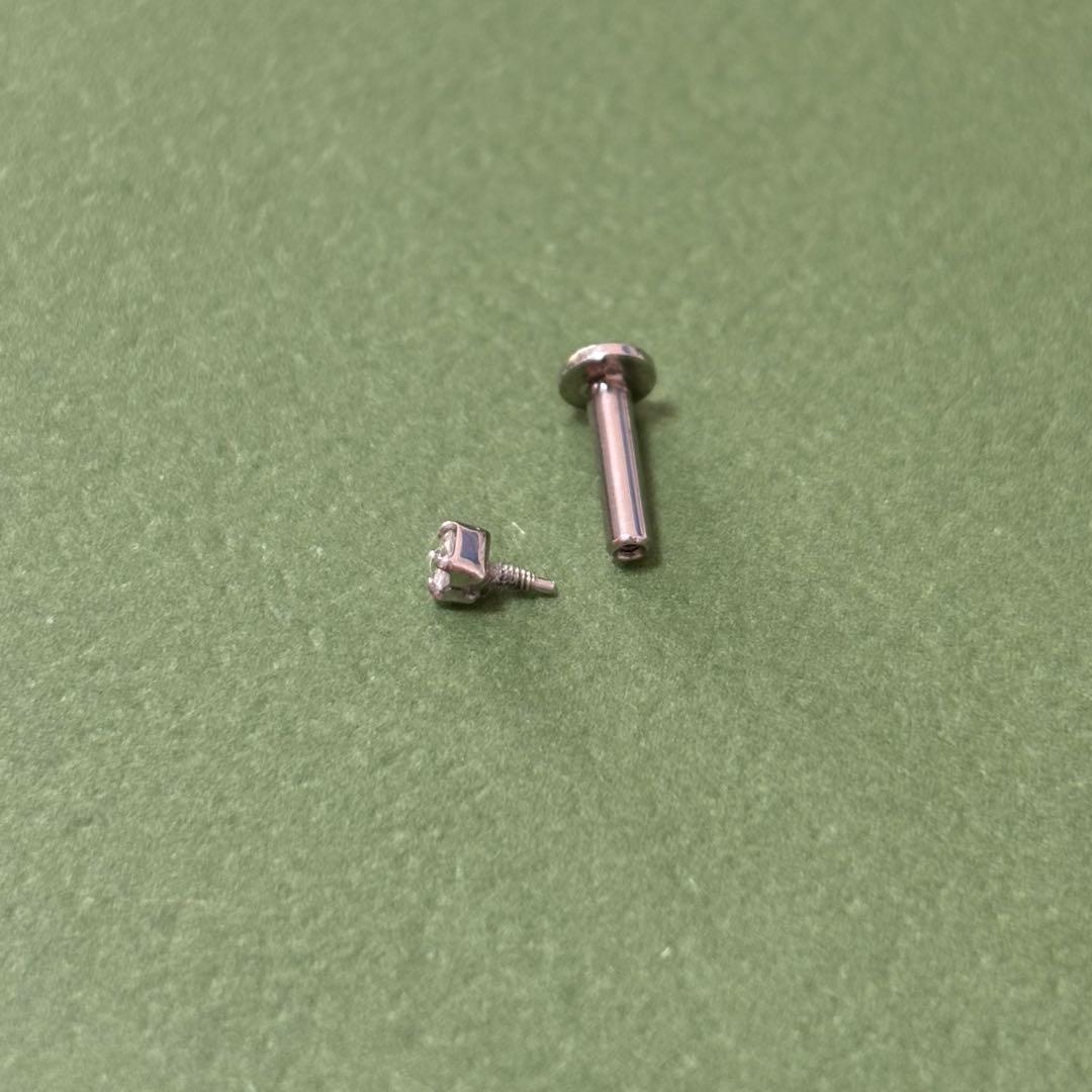 【PICOLLET ピアス】プラチナ　パーツ＋バーベル