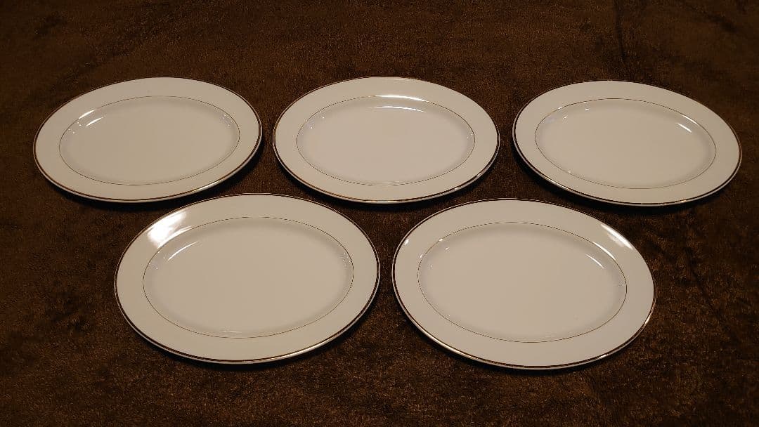 ランチプレート　イタリア製　金縁　イタリアンレストラン　５客