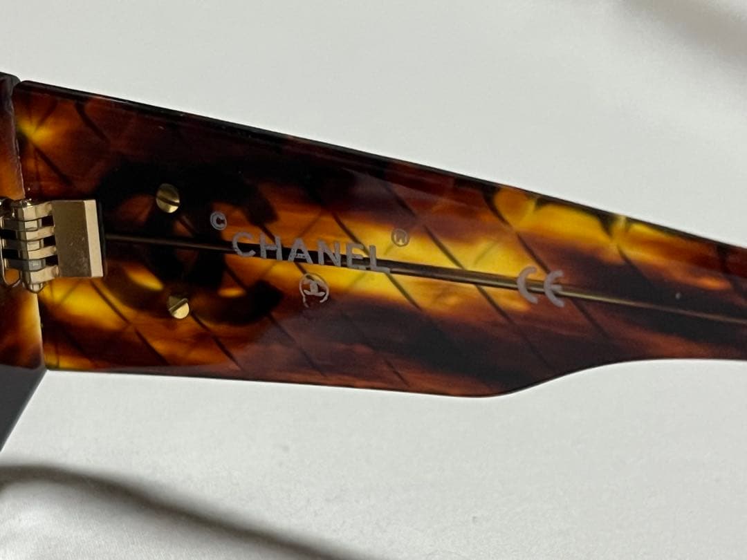 CHANEL ビンテージべっ甲サングラスシャネルココマークキルティングパターン
