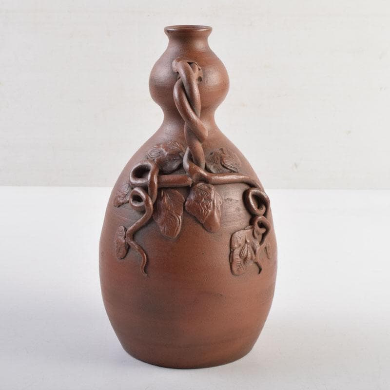 くう　桂又三郎極め　江戸中期　古備前　蔓付瓢徳利　共箱　V　9003