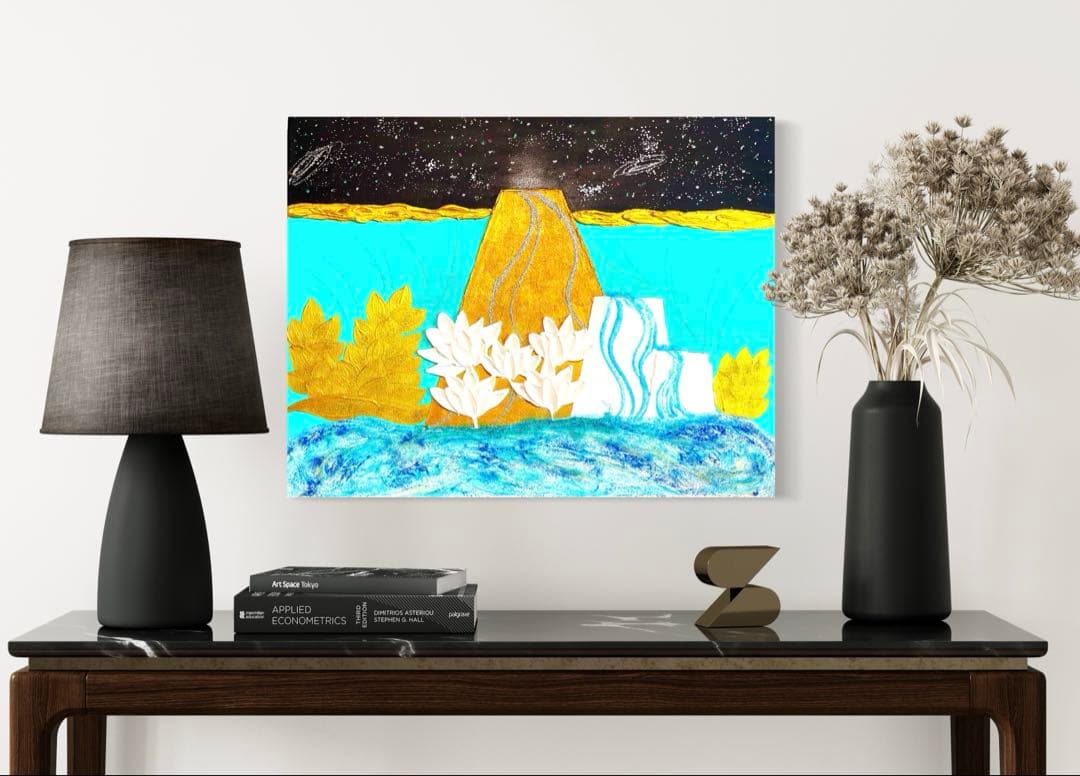 開運絵画　オリジナル　龍体文字　昇龍　金龍