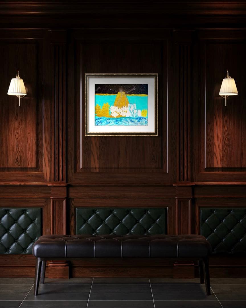 開運絵画　オリジナル　龍体文字　昇龍　金龍