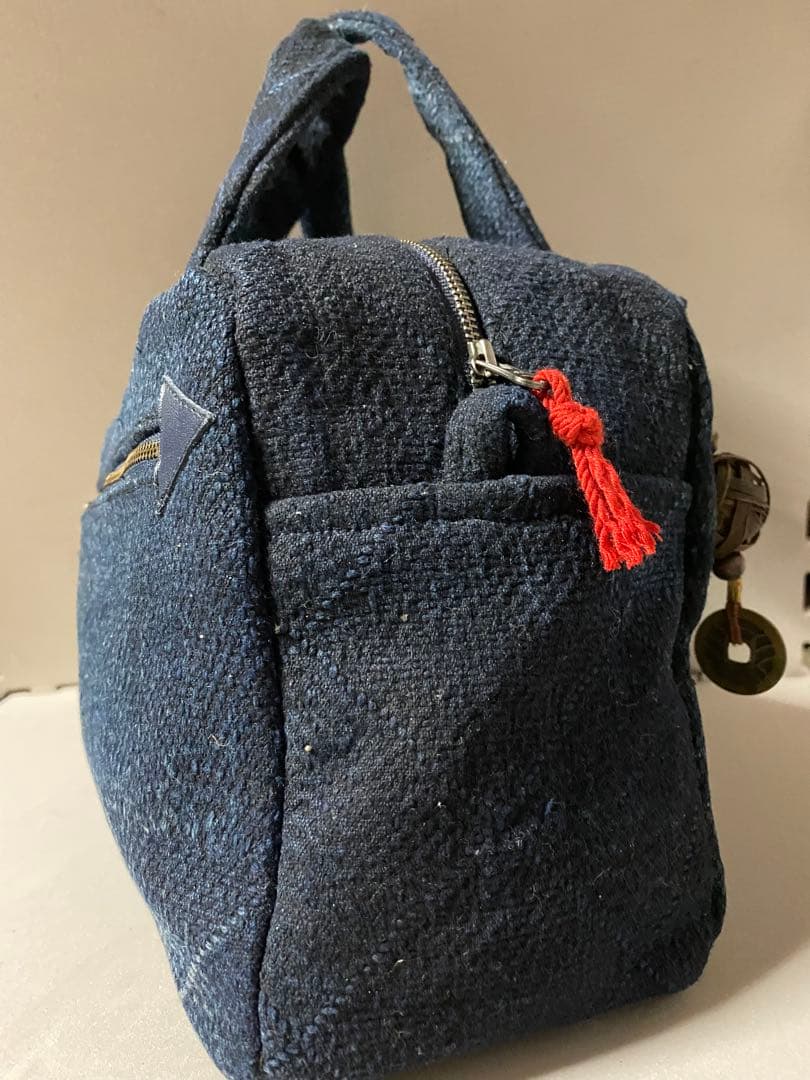 ◆手作り　庄内刺子のボストンバッグ　半纏　古布