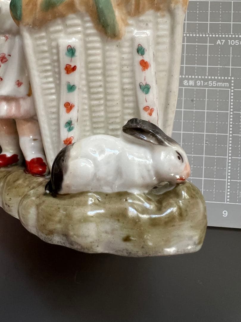 【アンティーク】Conta & Boehme 女の子とうさぎ マッチホルダー