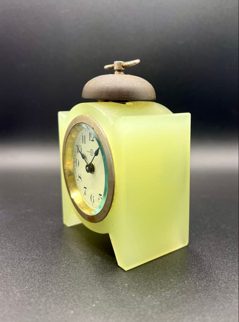 ウランガラス　精工舎　目覚まし時計　置時計　SEIKOSHA 和ガラス　レトロ