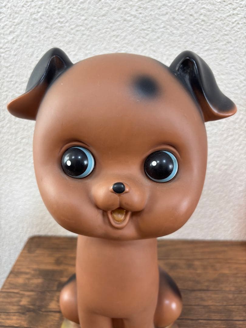 昭和レトロ ソフビ人形 笛付 ラバードール 犬 茶色