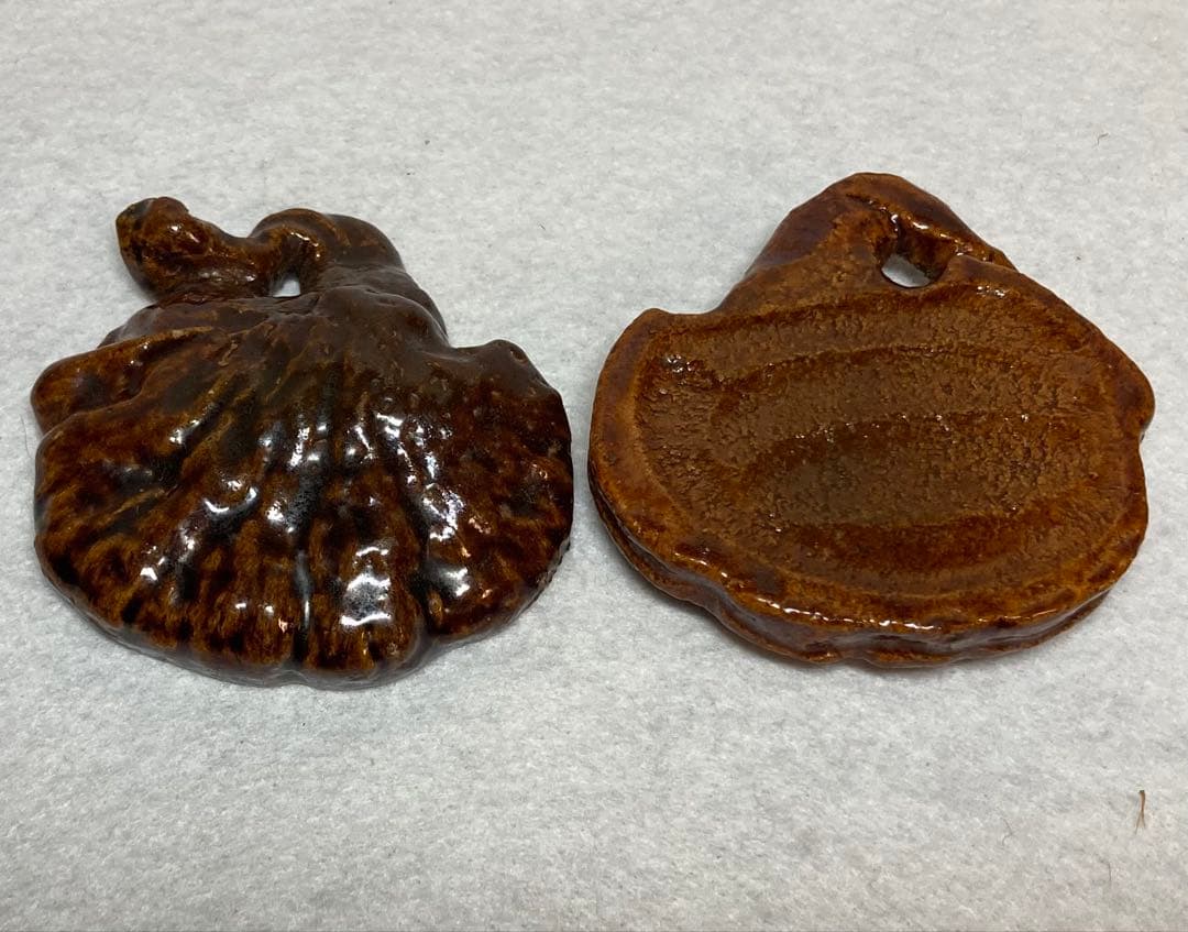 B313h 「大樋焼 霊芝香合」前大徳誡堂箱書付桐箱　香道具　茶道具