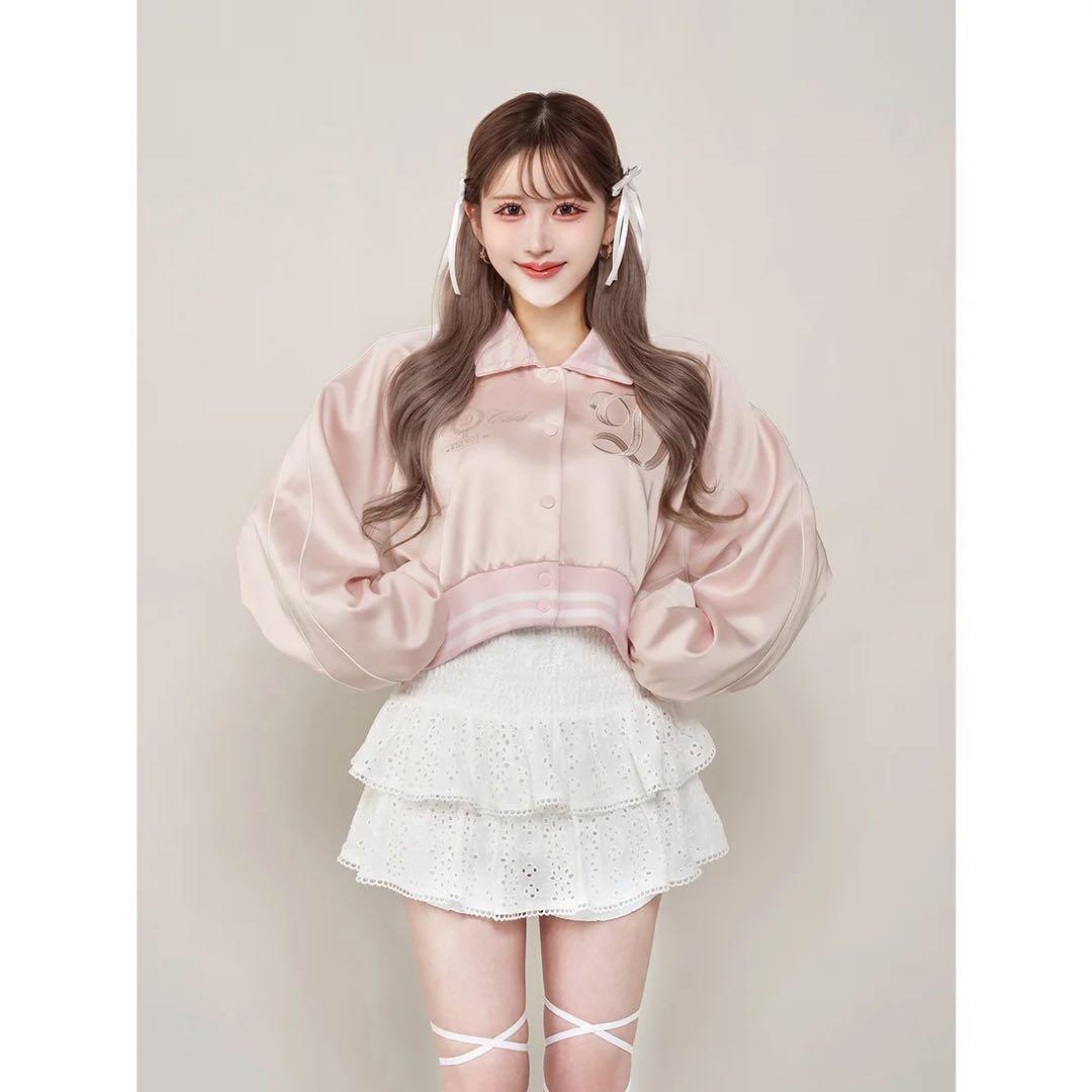 新品タグ付き ダーリッチ Darich Clubスカジャン ベビーピンク