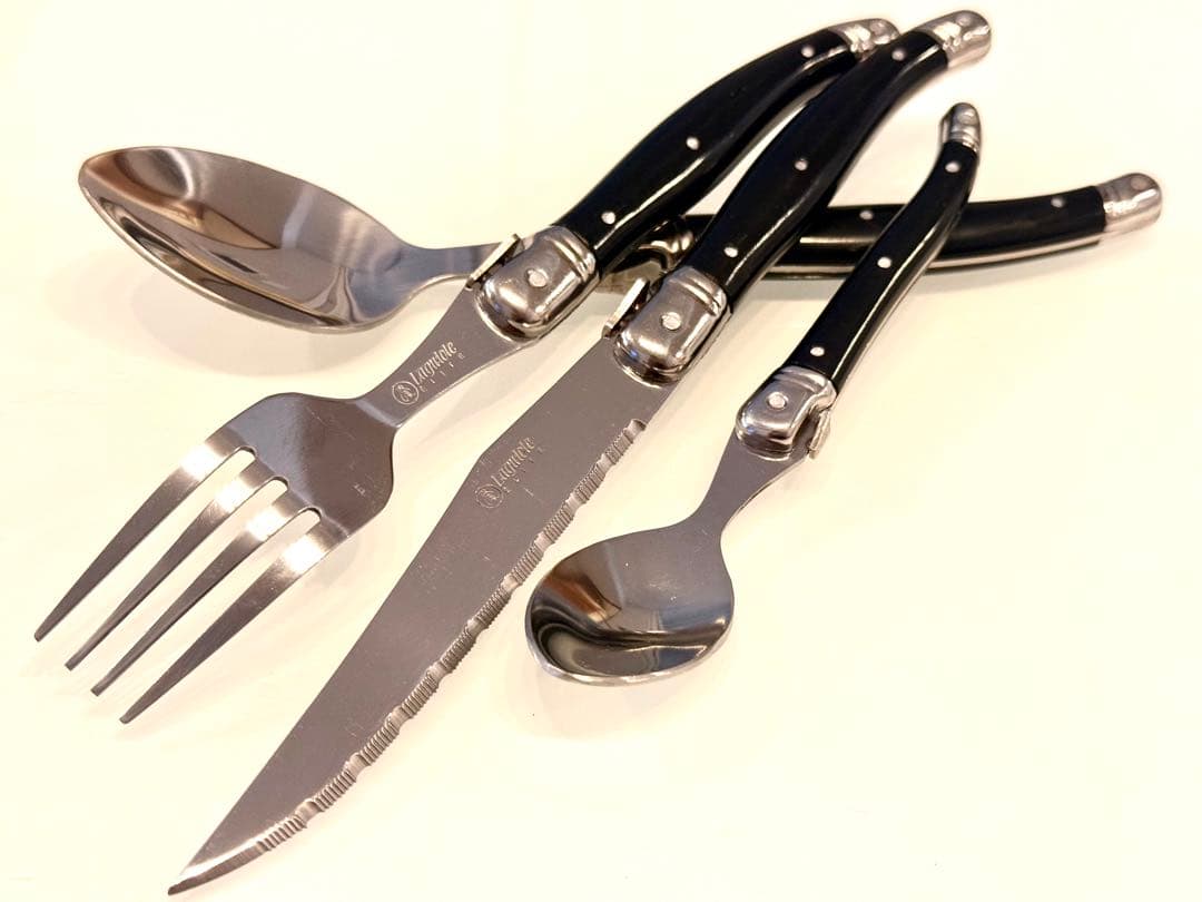 Laguiole elite カトラリーセット 24本入り　ブラック　刻印入り
