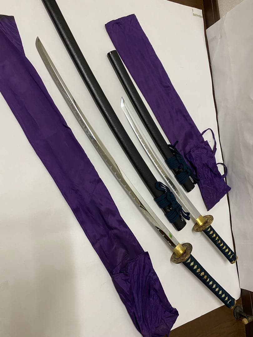 2本セット　古兵器 武具 刀装具 日本刀　模造刀 居合刀 鑑賞用 美術刀　白鞘
