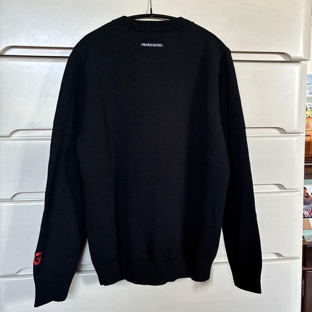 パーリーゲイツ天竺+手横インターシャGOLFウサギ柄セーター濃紺サイズ4