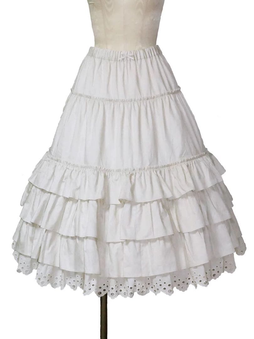 コットンフリルペチコート　オフホワイト　スモールサイズ　ヴィクトリアンメイデン