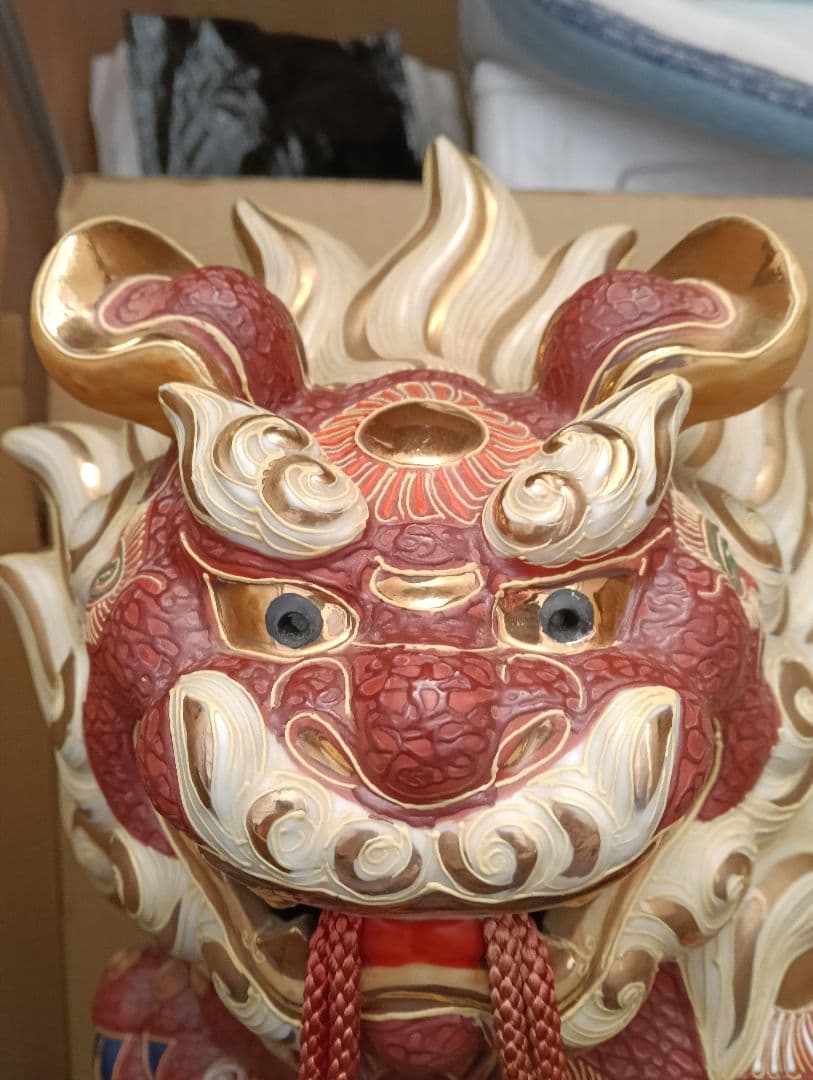 Yuki Tamakaさん専用　九谷焼 玉乗り獅子 玉獅子狛犬　シーサー　大吉