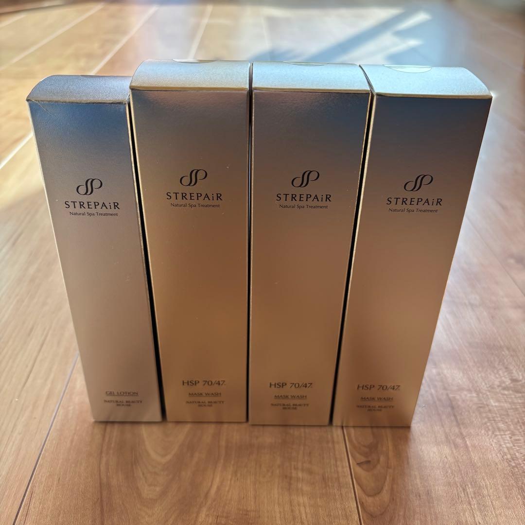 ストレピア　マスクウォッシュ110g3本と薬用美白ゲルローション60ml1本