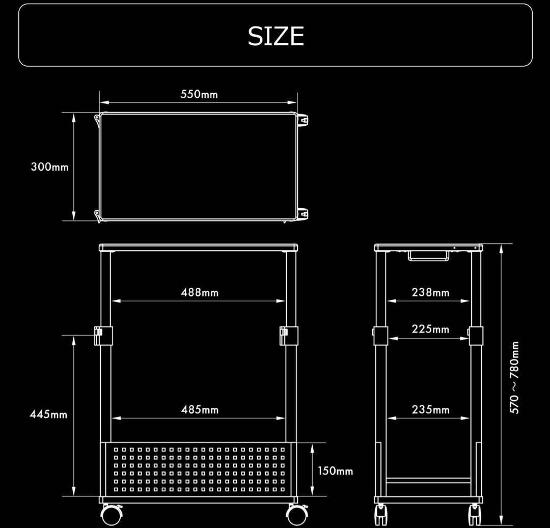 Bauhutte キャスター付きパソコンスタンド ブラック