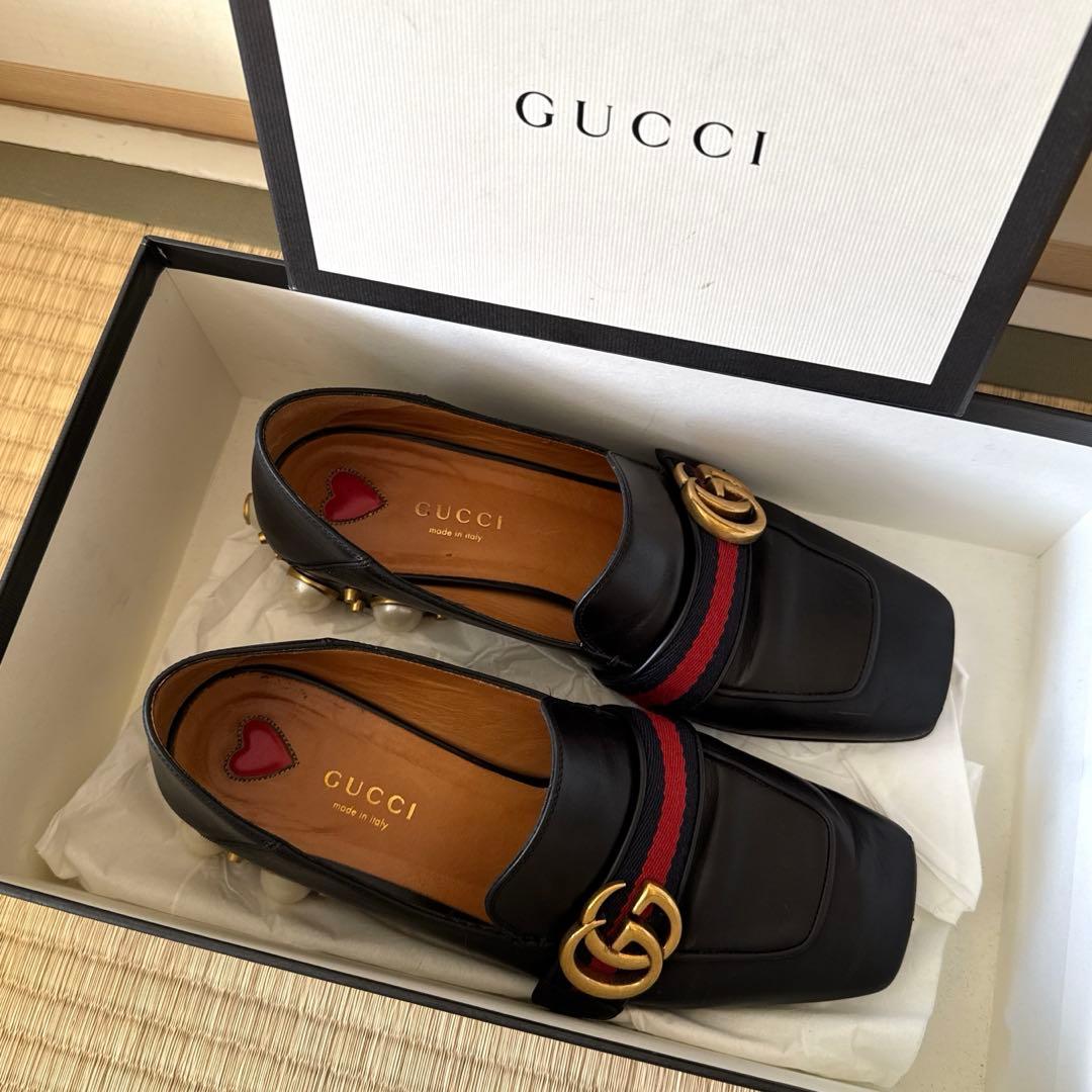 グッチ GGマーモント パール ローファー 36