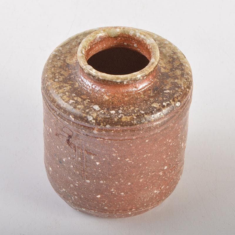 茶道具　信楽焼　高橋楽斎造　信楽茶入　仕覆付　共箱　V　6855