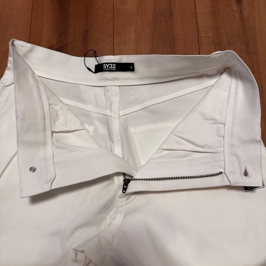 ロングパンツ　ホワイト　サイズS メンズ　ゴルフ　私服にも！　ストレッチ　春夏秋