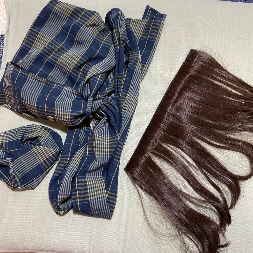 ウィッグ・エクステ SCARF HAT (M) Checked-Navy SCH007 BAREN