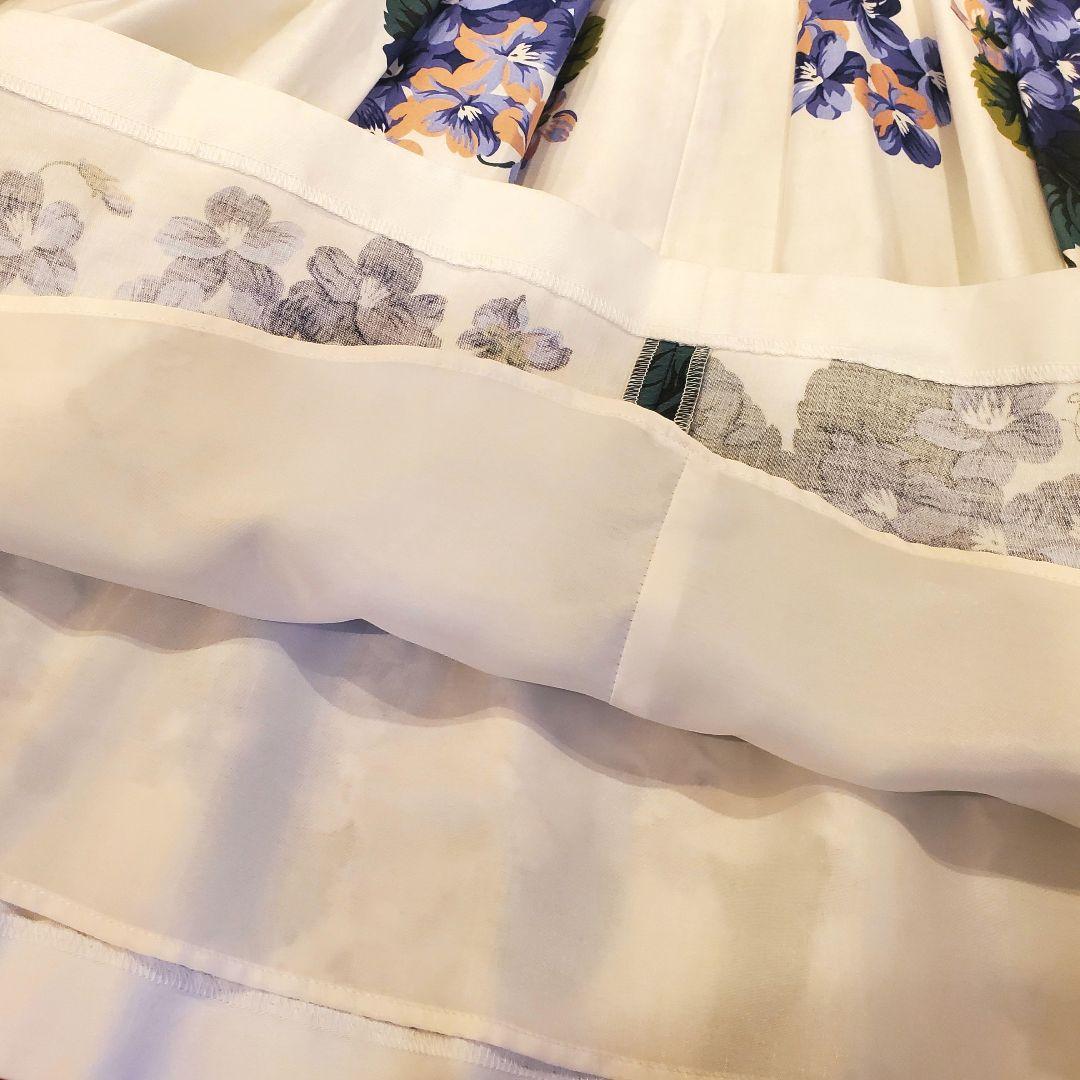 ロイスクレヨン ワンピース 紫陽花（スミレ）柄 Mサイズ