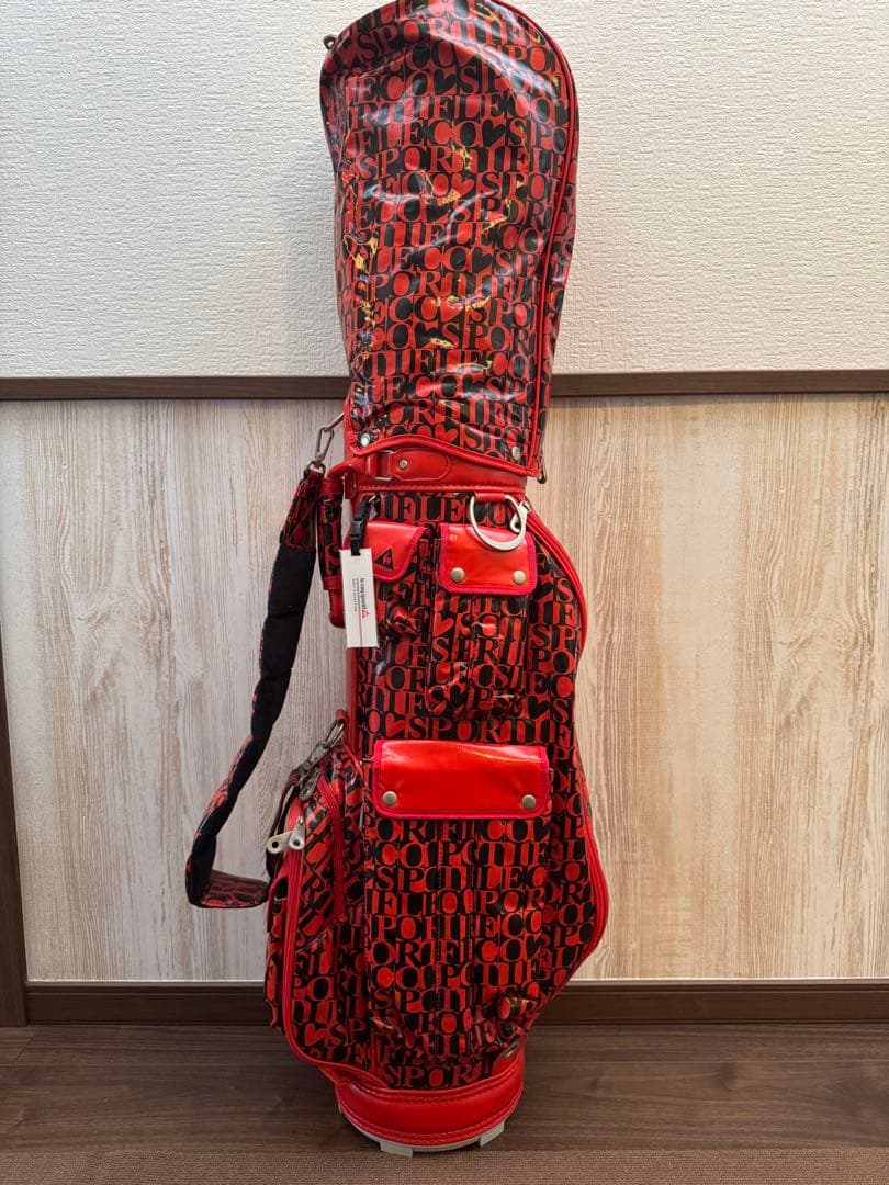 reisuke1020 le coq sportif ゴルフバッグ 赤黒