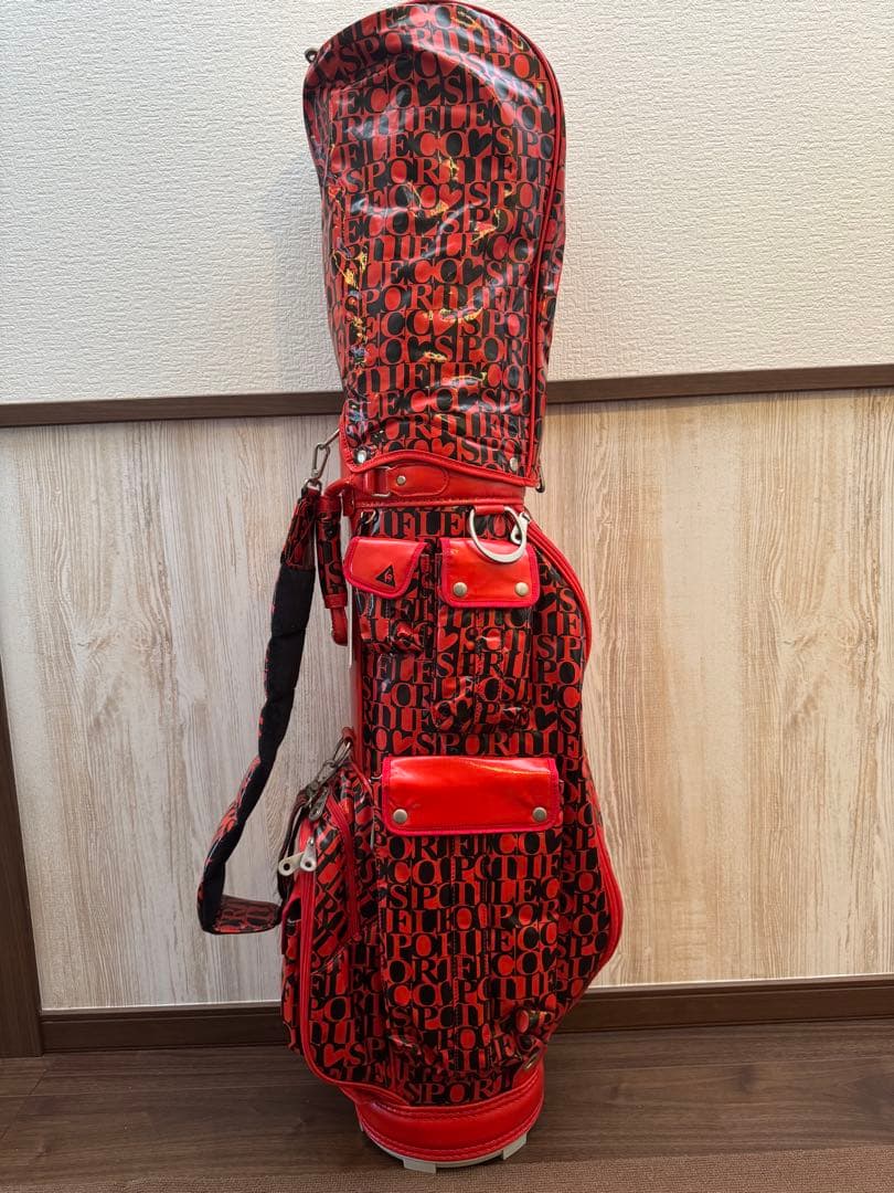 reisuke1020 le coq sportif ゴルフバッグ 赤黒