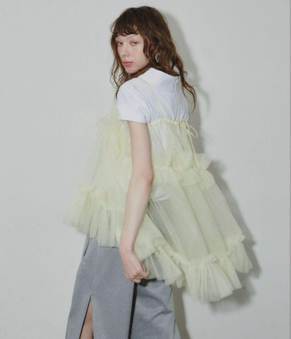 美品完売品J1U チュールボリュームフリルキャミソールチュニック