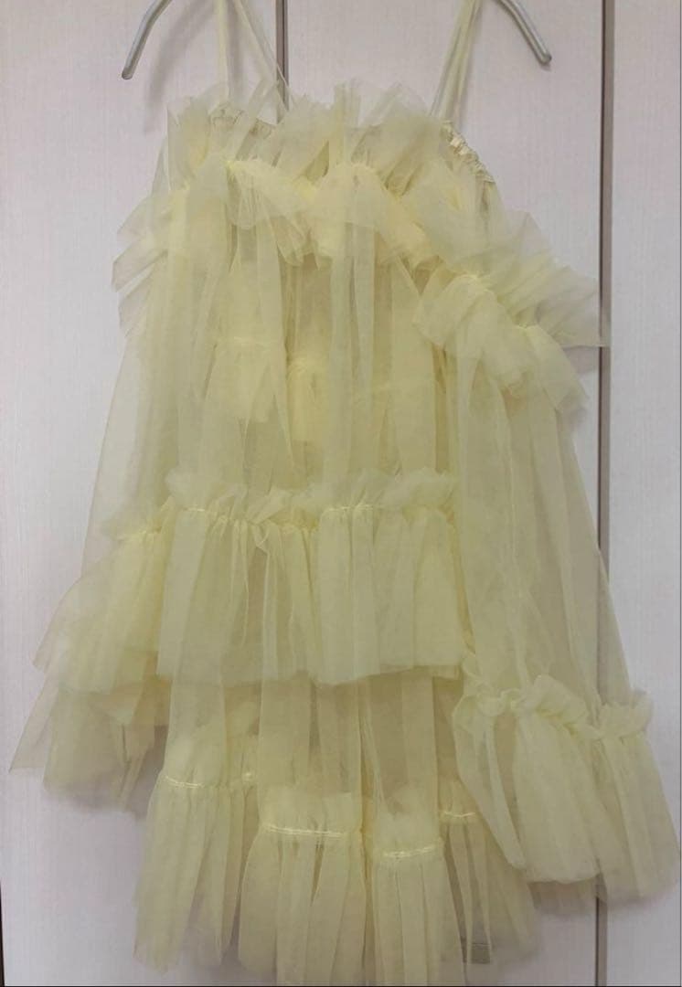 美品完売品J1U チュールボリュームフリルキャミソールチュニック