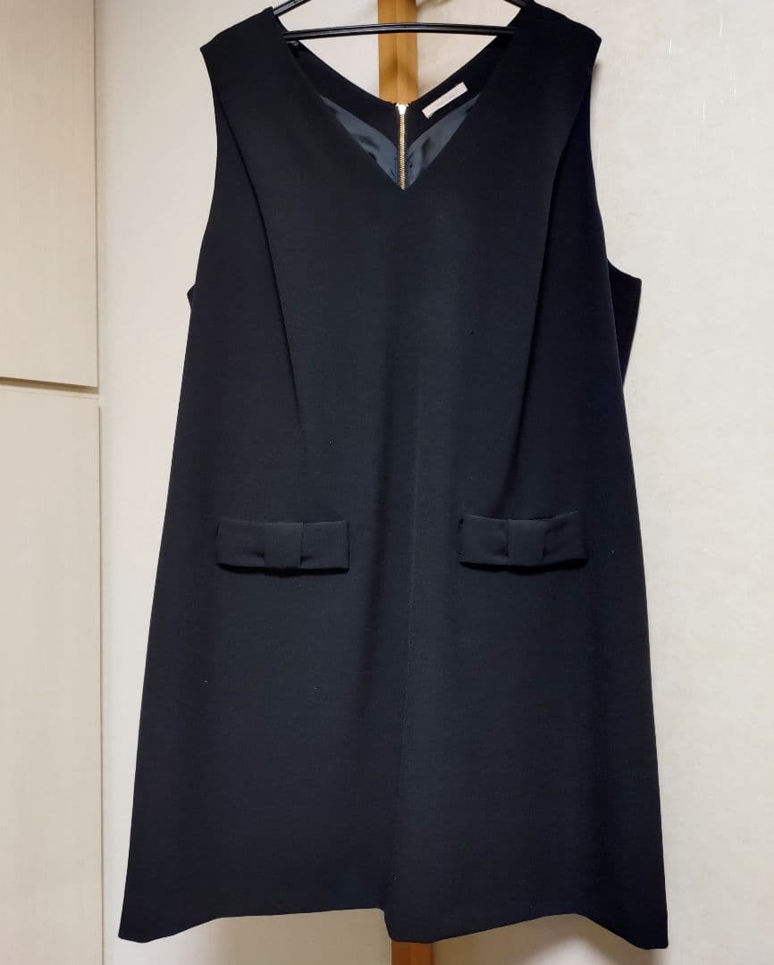 ローズティアラ 大きいサイズ リボンポケットジャンパースカート50 黒