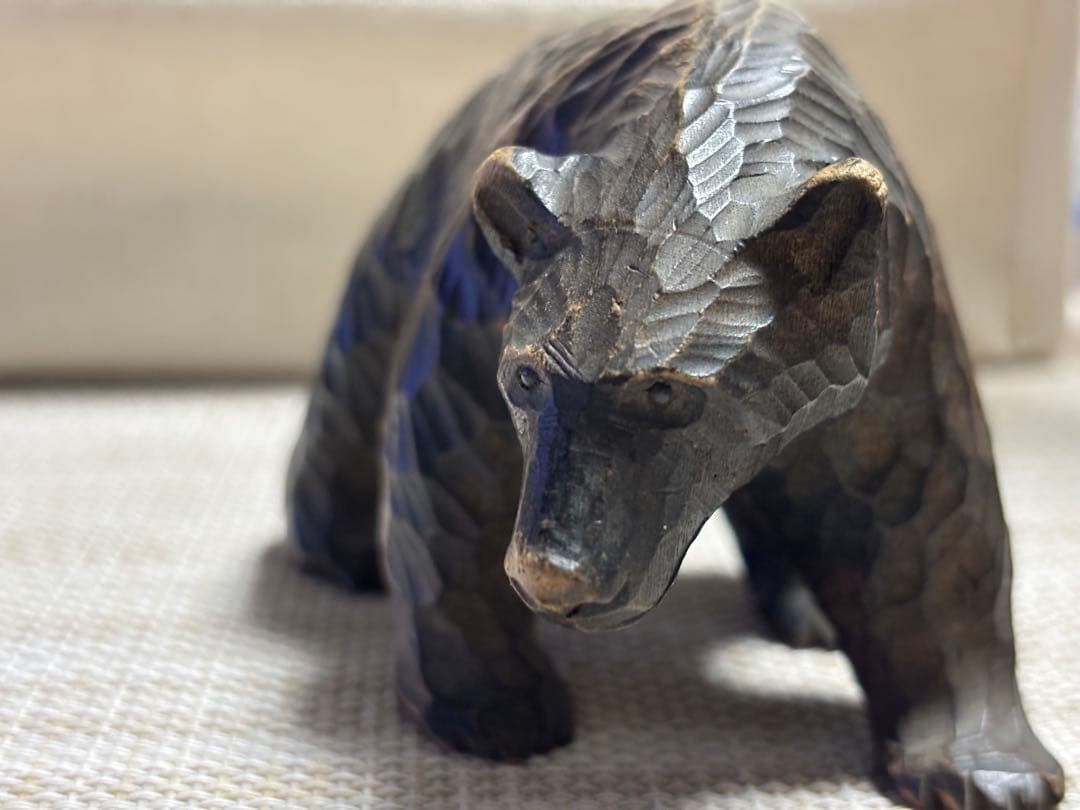 【希少】北海道 白老 アイヌ 木彫り熊 置物　アンティーク