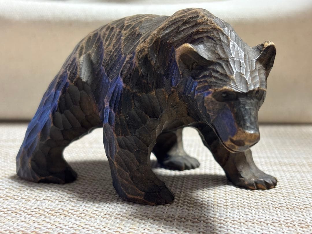 【希少】北海道 白老 アイヌ 木彫り熊 置物　アンティーク