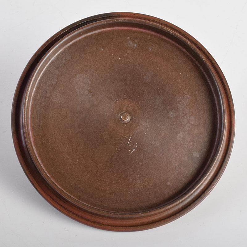 釜師　菊地政光作　万代屋　斑紫銅蓋　鋲打文　鉄瓶　鉄釜　共箱　D　R9420B