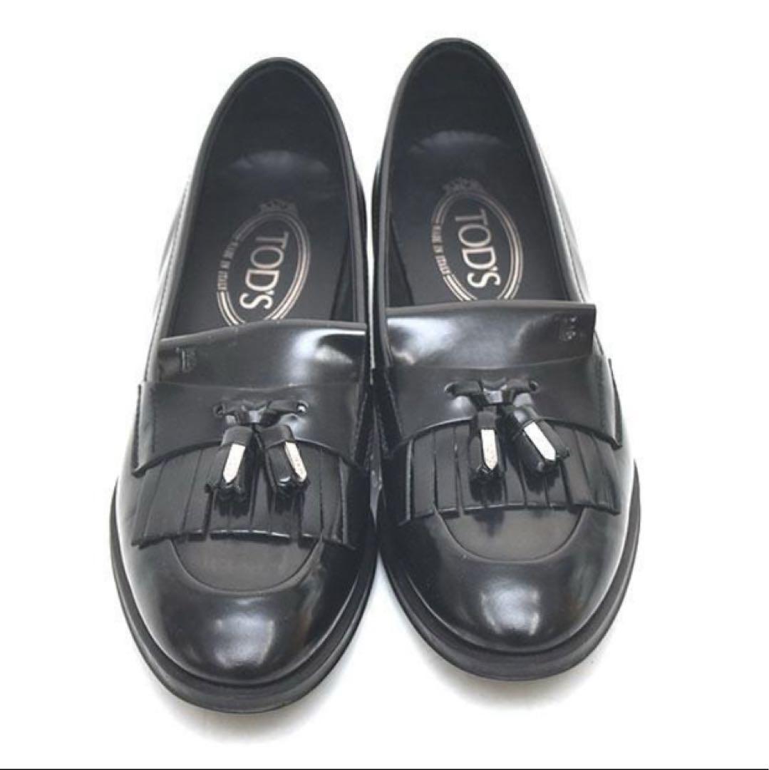 美品　TOD'S ブラックローファー 37 (24cm)
