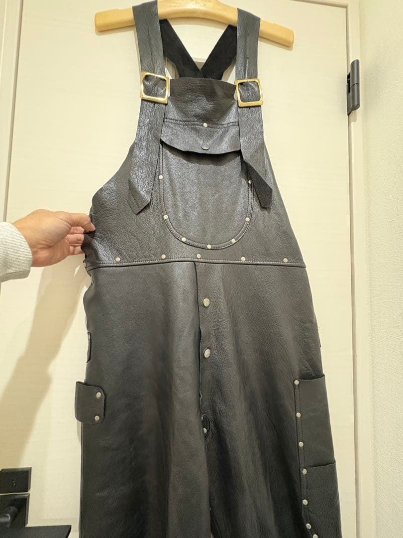 レザーオーバーオール　90s shopオリジナル