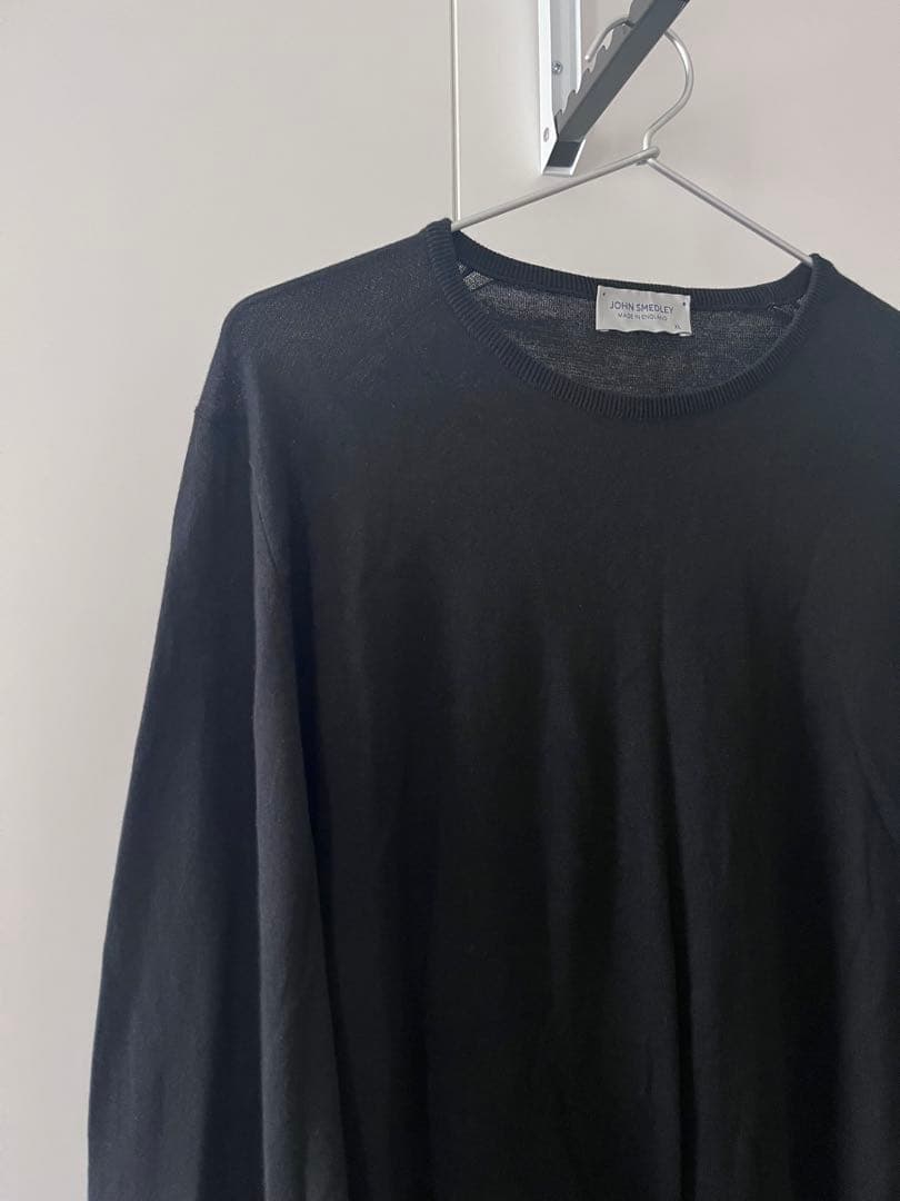 JOHN SMEDLEY クルーネック ブラック XL シーアイランドコットン